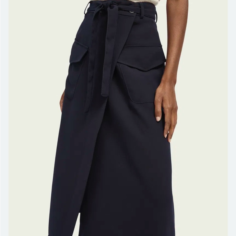 Scotch & Soda Dark Blue wrap skirt